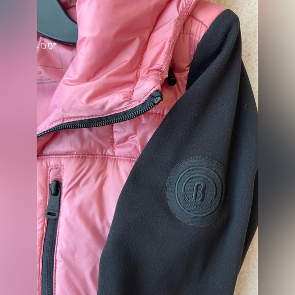 BNWOT Bernardo Pink and Black Colorblock EcoPlume Hooded Sport Jacket - Picture 8 of 11